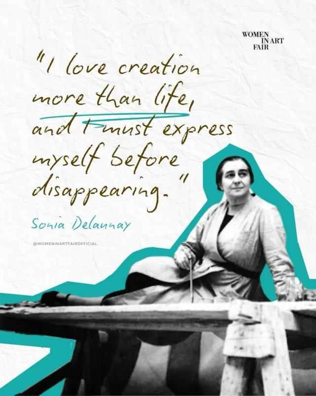 "I love creation more than life, and I must express myself before disappearing." Sonia Delaunay 💫

👉 What sparks your creativity? Tag an artist who inspires you. 

Join us at Women in Art Fair 2025 as we celebrate the groundbreaking women who have shaped the art world and those who continue to innovate today.

#WIAF #WomeninArtFair #WomenArtists #ArtCommunity #ContemporaryArt #OpenCall #womenartist #WomeninArtFair #WIAF25 #WomeninArtFairPrize #WIAFPrize #WomeninArt #ArtistOpenCall #artfair #WomenSupportingWomen