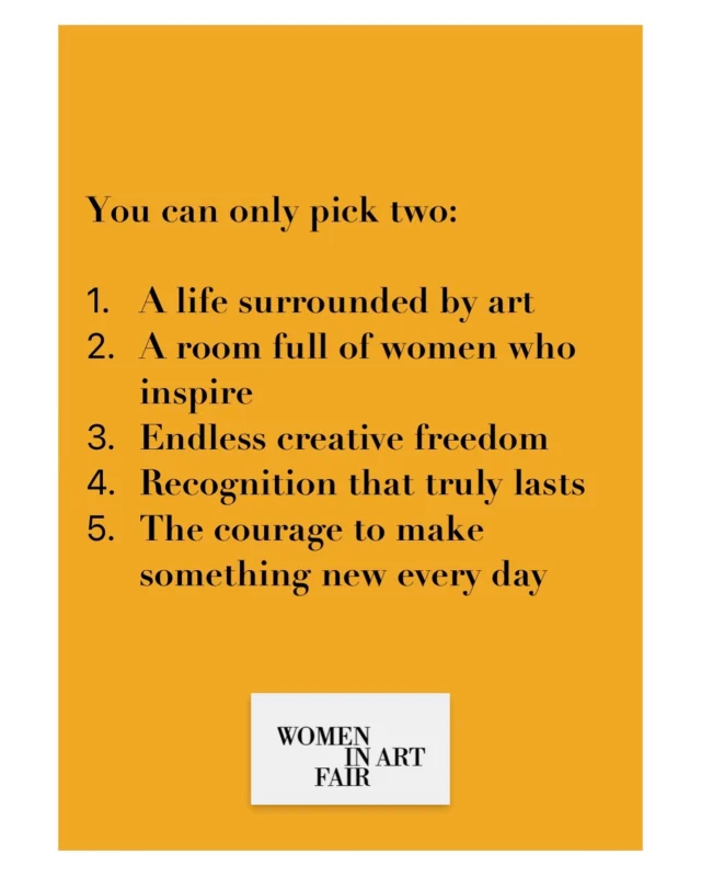 Pick two — but every creative knows, she’s already chosen all five. 😄😄😄
@womeninartfairofficial #Creatives #ArtFairLondon #wiaf
