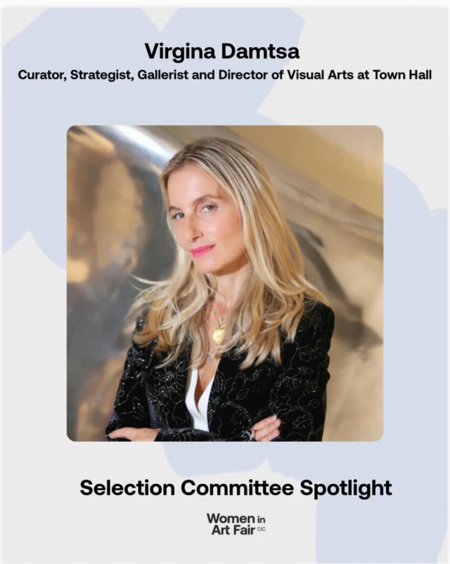 Meet the Selection Committee ✨Virginia Damtsa is a curator, gallerist, and cultural strategist known for shaping thoughtful, forward-looking artistic programmes that bridge disciplines, communities, and international perspectives, while supporting the growth of artists and art businesses. With a practice rooted in dialogue, development, and cultural exchange, she has built a reputation for discovering and nurturing both emerging and established artists, and for creating platforms that foster meaningful conversations around contemporary art and society. She was a co-founder of Riflemaker Gallery, where she worked for nearly two decades, developing ambitious programmes and cross-disciplinary collaborations. She also collaborated with musician Peter Gabriel and The Vinyl Factory at the intersection of art and music. For a decade now, she is also the founder and director of VirginiaVisualArts, a curatorial and cultural platform dedicated to art sales, artist development, international exhibitions, and cross-sector strategic collaborations. She is currently Director of Visual Arts at Town Hall, the new cultural landmark in King’s Cross, London, where she leads the visual arts programme and curates exhibitions that position the venue as a dynamic space for artistic experimentation, public engagement, and cross-cultural dialogue.
WIAF2026 #WomenInArtFair #virginiadamtsa #ArtCollectors #CulturalLeadership #WomenArtists ArtAndEquity